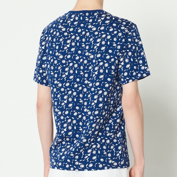 SANDRO PARIS FLORAL PRINT T-SHIRT NAVY & WHITE - Picture 4 of 11